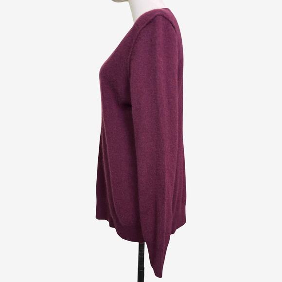 Aqua Cashmere 100 Percent Cashmere V Neck Sweater Purple Berry Women’s Size L - Picture 6 of 6